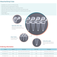 0.1ml/ 0.2ml 8 Strip PCR Tube nắp liền ống, 120 trip/ gói, hãng Labselect