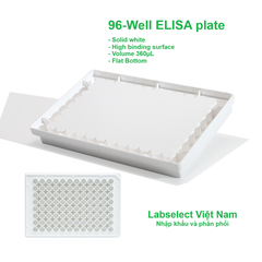 Đĩa ELISA 96 giếng 360μL, đáy phẳng, bề mặt liên kết cao, mầu trắng, ELISA plate, LABSELECT
