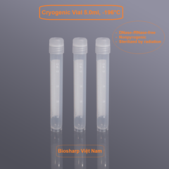 50 chiếc Lọ 5.0ml trữ lạnh -196°C, ren trong/ngoài, vô trùng, nắp vặn mầu trắng, Biosharp