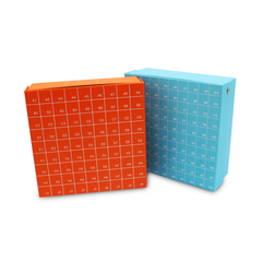 Hộp đựng 81-100 vị trí Cryotube 0.5-2.0ml, chất liệu Cardboard, nắp có bản lề, Biosharp