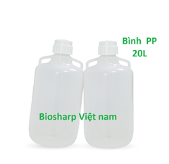 Bình nhựa HDPE 4L, PP-10L-20L-50L, có tay xách, Carboy Without Spigot, hãng Biossharp