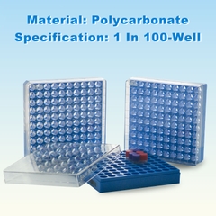 Hộp nhựa PC đựng ống Cryo 0.5ml, 1.5ml, 2.0ml hoặc 5.0ml, 81-100 vị trí (-196°C) Biologix-USA