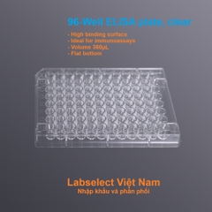 Đĩa ELISA 96 giếng 360μL, đáy phẳng, bề mặt liên kết cao, mầu trong, ELISA plate, LABSELECT