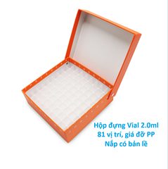 Hộp đựng 81-100 vị trí Cryotube 0.5-2.0ml, chất liệu Cardboard, nắp có bản lề, Biosharp