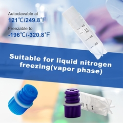 Lọ trữ lạnh 2.0ml, 25 cái/túi- tiệt trùng, ren trong- có mã vạch (-196°C) Biologix