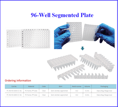 Đĩa PCR 96-well 0.1ml/0.2ml-có thể tách rời, 10 cái/túi, PCR Plate Segmented, Labselect