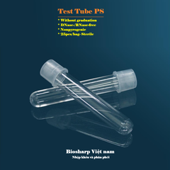 5ml-14ml- Ống nghiệm nhựa PS/ PP, đáy tròn, Không chia vạch, 25 cái/túi-Sterile, Biosharp
