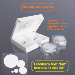 Màng lọc cellulose acetate (CA) đk 47mm/0.22µm, 4x25 chiếc/hộp, hãng Biosharp