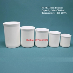 Cốc PTFE/Teflon (PTFE Beakers), dung tích 30ml-5000ml, Chính hãng, tekcovina