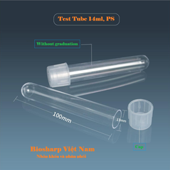 5ml-14ml- Ống nghiệm nhựa PS/ PP, đáy tròn, Không chia vạch, 25 cái/túi-Sterile, Biosharp