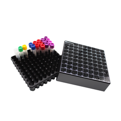 Hộp đựng Cryotube 2ml, 81/100 vị trí, chất liệu PC-mầu đen, hãng Bioharp