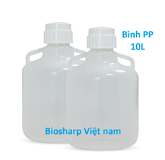 Bình nhựa HDPE 4L, PP-10L-20L-50L, có tay xách, Carboy Without Spigot, hãng Biossharp