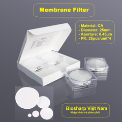 Màng lọc cellulose acetate (CA) đk 13-50mm/0.45µm, 4x25 chiếc/hộp, hãng Biosharp