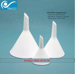 Phễu rót PTFE, PTFE Triangle Funnel, -200 ~ 260°C, đường kính 35mm-160mm,  tekcovina