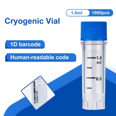 Lọ trữ lạnh 1.0ml, 25 cái/túi- tiệt trùng, ren ngoài- có mã vạch (-196°C) Biologix