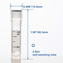 Lọ trữ lạnh cryotube 2.0ml, Code: 81-8204,  Đóng gói: 50 cái/ túi- tiệt trùng- Biologix