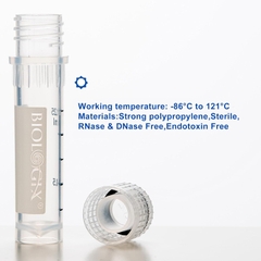 Lọ trữ lạnh cryotube 2.0ml, Code: 81-8204,  Đóng gói: 50 cái/ túi- tiệt trùng- Biologix