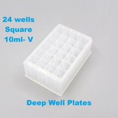 Deep Well Plates 24 giếng vuông, 10ml-đáy V, kingfisher Flex, DNase & RNase free, Biologix