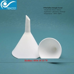 Phễu rót PTFE, PTFE Triangle Funnel, -200 ~ 260°C, đường kính 35mm-160mm,  tekcovina