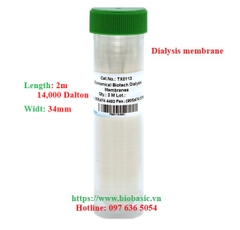 Màng lọc, túi thẩm tách (Dialysis membrane), dài 2m, 14,000 Dalton, hãng BioBasic tekcovina