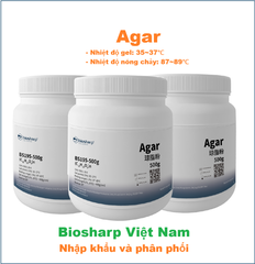 Bột thạch Agar, Agar-Agar, Gum Agar, lọ 500g/1kg, mã BS195, hãng Biosharp