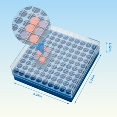 Hộp nhựa PC đựng ống Cryo 0.5ml, 1.5ml, 2.0ml hoặc 5.0ml, 81-100 vị trí (-196°C) Biologix-USA
