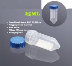 Ống ly tâm (falcon) 25ml, nắp vặn, 15.000xg, 25 cái/ gói vô trùng Centrifuge tube Biosharp