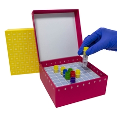 Hộp đựng ống Vial 0.5ml/1.5ml/2.0ml/5.0ml và lọ trữ lạnh, bằng bìa cứng, hãng Biologix-USA