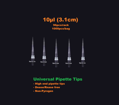 Đầu côn/ đầu típ 10μl-1250μl, 96 típ/hộp-1000 típ/gói (Pipette tips-Virgin PP), Fcommbio