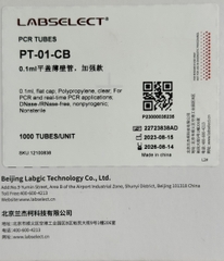 Ống PCR 0,1ml nắp phẳng, gói 1000 chiếc, Mã số: PT-01-CB, (flat cap PCR tube) hãng Labselect  tekcovina