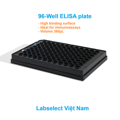 Đĩa ELISA 96 giếng 360μL, đáy phẳng, bề mặt liên kết cao, mầu đen, ELISA plate, LABSELECT
