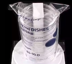 Đĩa Petri nhựa 90mm (Petri Dish), tiệt trùng 10 chiếc/túi, hãng Biosharp