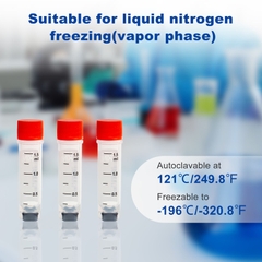 Lọ trữ lạnh 0.5ml-5.0ml, 25 cái/túi- tiệt trùng, ren trong/ngoài-có 2 mã vạch (-196°C) Biologix