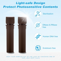 Lọ trữ lạnh -86°C, Cryotube 0.5ml-2.0ml, 50 cái/túi- tiệt trùng, tự đứng-có ron, Brown/ Clear, Biologix