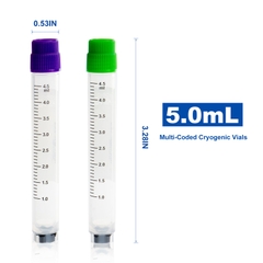 Lọ trữ lạnh 0.5ml-5.0ml, 25 cái/túi- tiệt trùng, ren trong/ngoài-có 2 mã vạch (-196°C) Biologix
