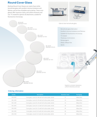 100 chiếc/hộp-Lam kính tròn, cho đĩa nuôi cấy tế bào 6- 48 giếng, Biosharp