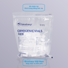 50 chiếc Lọ 2ml trữ lạnh -196°C, ren trong/ngoài, vô trùng, nắp vặn mầu trắng, Biosharp
