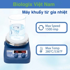 Máy khuấy từ gia nhiệt, 1500 vòng/phút, 280°C (Magnetic Stirrer Hotplate), Biologix- USA