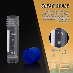 Cryo vials, 2ml, blue cap (printed with IMEC) túi 100 chiếc, hãng Fcombio