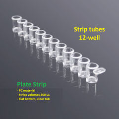 Dải Strip 8-well/ 12-well đáy phẳng, có thể bẻ rời (Strip tubes), Biosharp VN