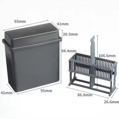 SET Bộ nhuộm lam: 12 bể nhuộm đứng 24 vị trí-giá inox đựng bể 12 vị trí, BS-24-PB-SG, Biosharp