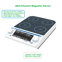 Máy khuấy từ 4/ 6/ 9 vị trí 500ml, φ110mm, tốc độ 50-1500rpm, hãng LABGIC