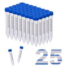 Ống ly tâm nhựa (Falcon) 15ml/50ml nắp phẳng/nắp rãnh, 25 cái/gói-tiệt trùng, Biologix Hóa Chất LAB- Phương