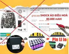 Cảnh báo sai sự thật Áo điều hòa 80.000mAh