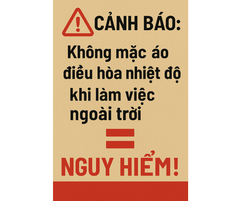 🚨 Cảnh báo: Không mặc áo điều hòa nhiệt độ khi làm việc ngoài trời = nguy hiểm!