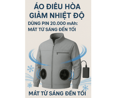 Áo điều hòa nhiệt độ dùng pin 20.000 mAh: Mát từ sáng đến tối