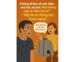 Chồng đi làm về ướt đẫm mồ hôi, vợ hỏi: 'Anh không mặc áo điều hòa à?' – Vậy là có động lực mua ngay!