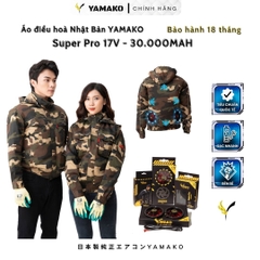 Áo điều hòa KAKI chống tia lửa hàn Yamako Nhật Bản màu RẰN RI CAMO (Áo bán rời không phụ kiện)