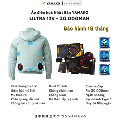 Bộ Áo quạt điều hoà Yamako Super Cooling 12V - 20.000MAH màu XANH NGỌC