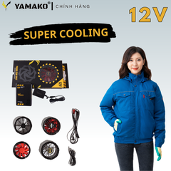 Bộ Áo quạt điều hoà Yamako Super Cooling 12V - 20.000MAH màu XANH DK